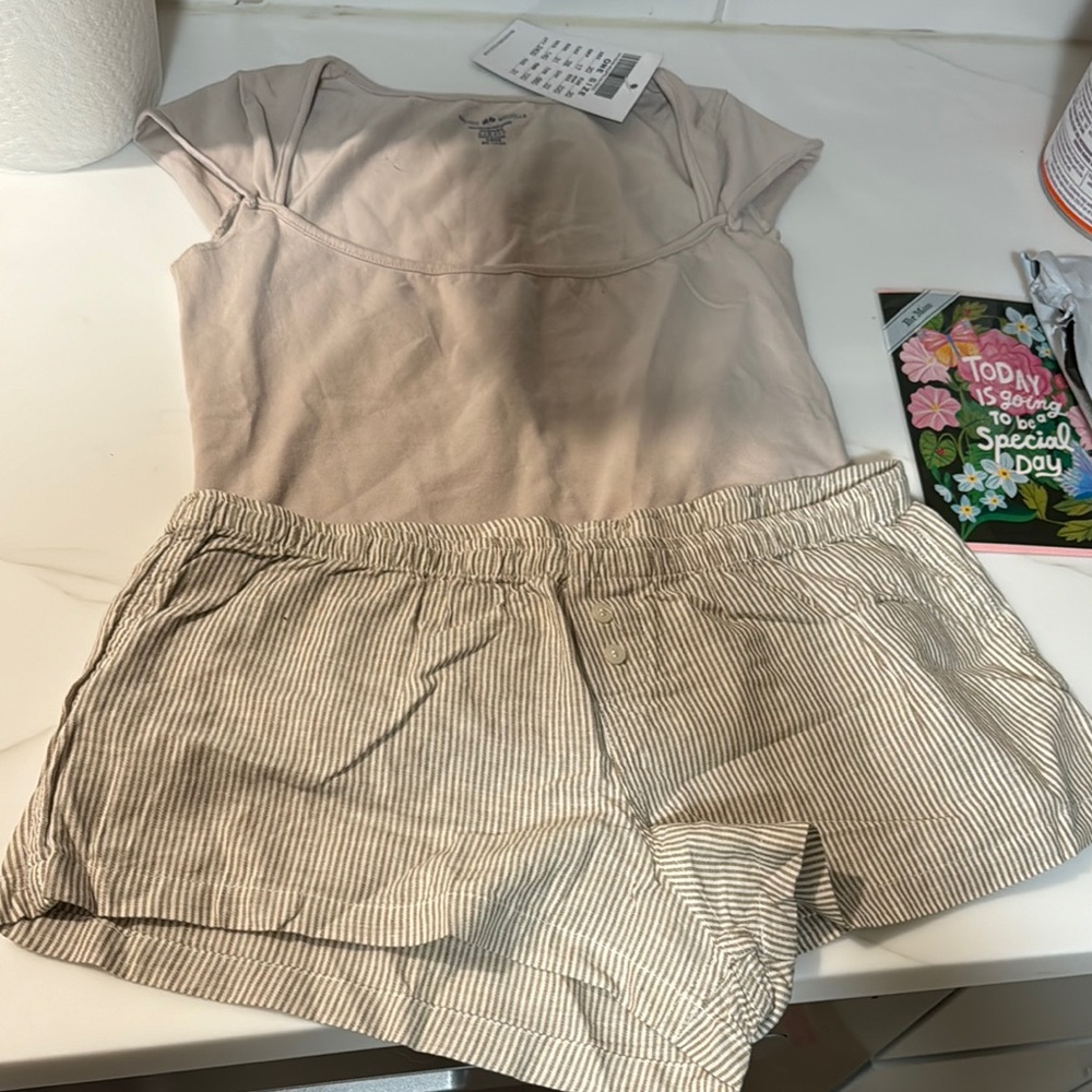 Brandy Melville Cream Intimates Set